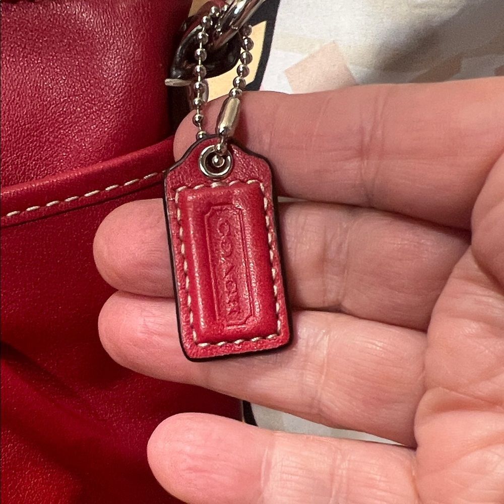 Coach Red Leather Pleated Swingpack Crossbody Bag - Picture 3 of 13